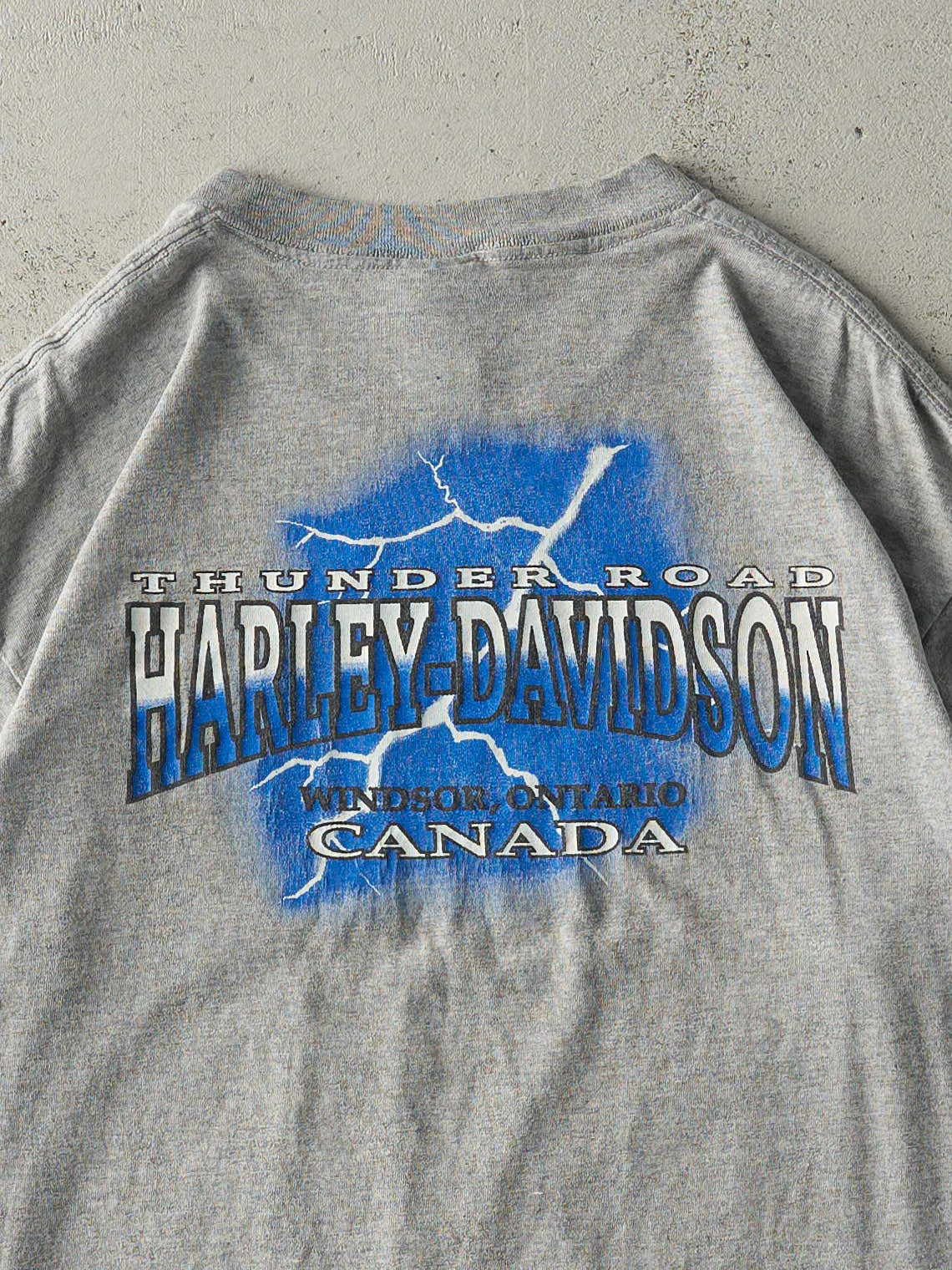 Vintage 98' Grey Windsor Ontario Harley Davidson Single Stitch Pocket Tee (L) sold by Rebalance Vintage product image thumbnail 4