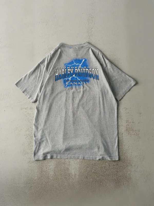 Vintage 98' Grey Windsor Ontario Harley Davidson Single Stitch Pocket Tee (L) sold by Rebalance Vintage