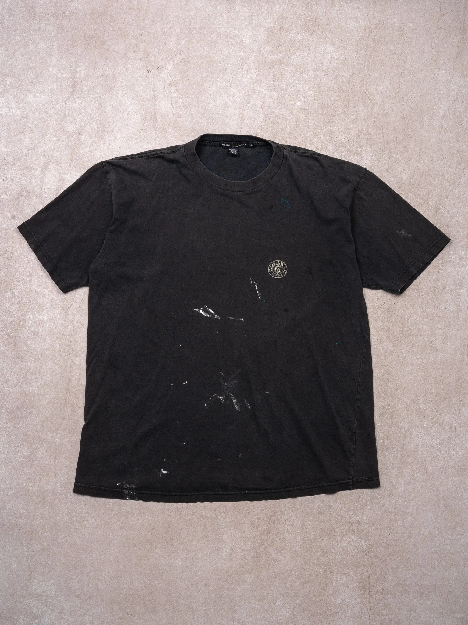 Vintage 90s Club Monaco Paint Splashed Tee (L) sold by Rebalance Vintage