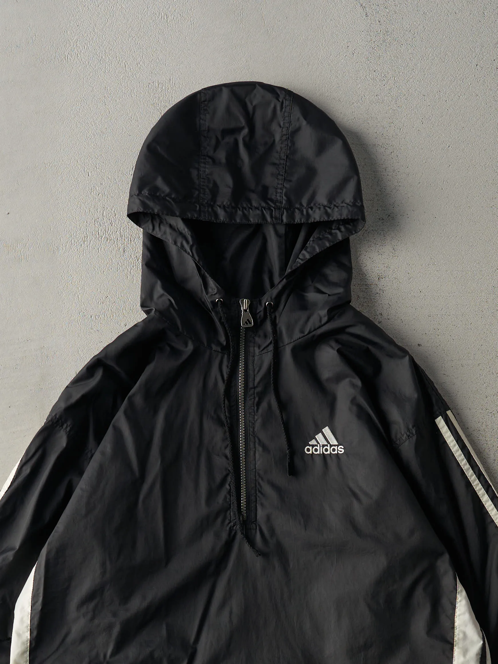 Vintage 90s Black Adidas Quarter Zip Tear Away Jacket (XL) sold by Rebalance Vintage product image thumbnail 4