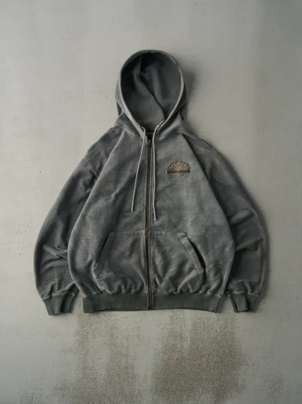 Vintage 90s Green/Grey Timber Trail Algonquin Inside Out Zip Up Boxy Hoodie (XL) sold by Rebalance Vintage