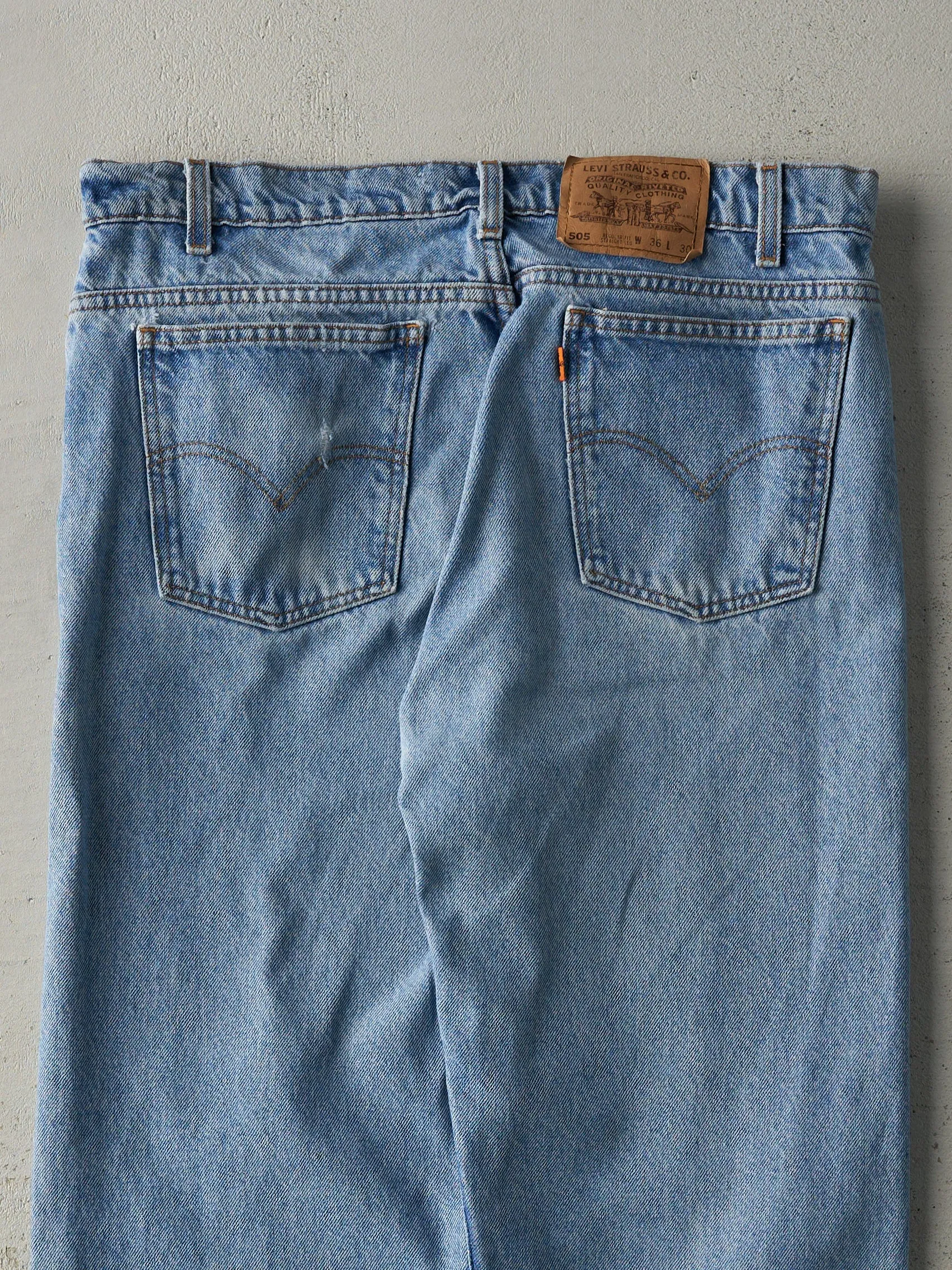 Vintage 90s Light Wash Levi's 505 Orange Tab Jeans (34x29.5) sold by Rebalance Vintage product image thumbnail 5
