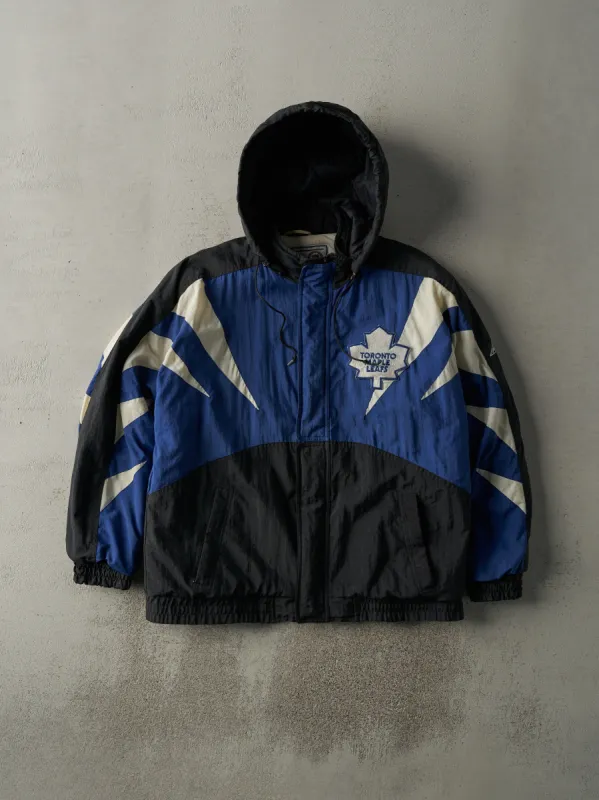 Vintage 90s Black, Blue & White Toronto Maple Leafs Apex Puffer Jacket (L) sold by Rebalance Vintage