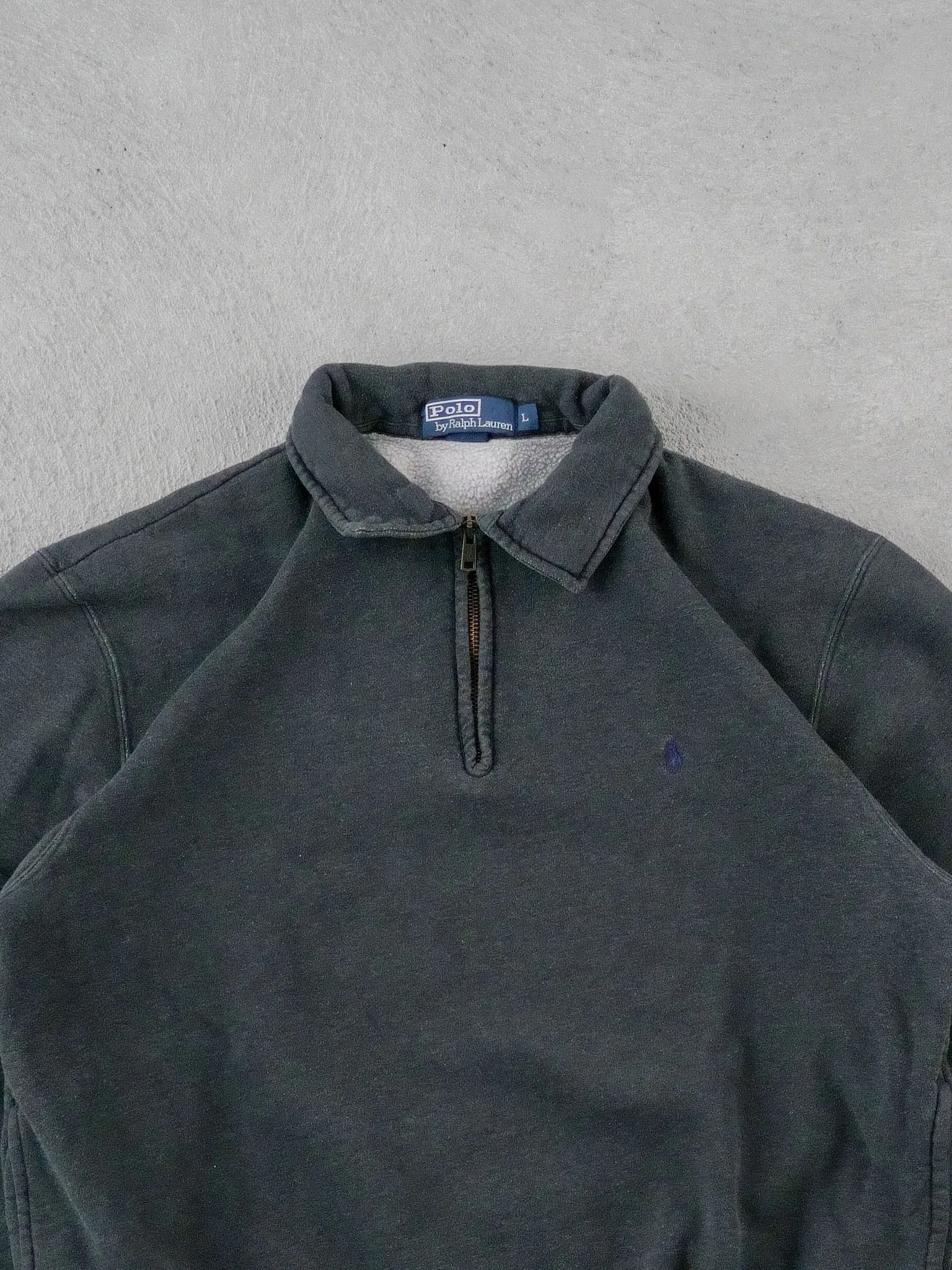 Vintage Black Polo By Ralph Lauren Collared 1/4 Zip (M) sold by Rebalance Vintage product image thumbnail 2