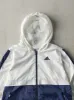 Vintage Y2K White, Navy & Green Adidas Zip Up Windbreaker (M) sold by Rebalance Vintage