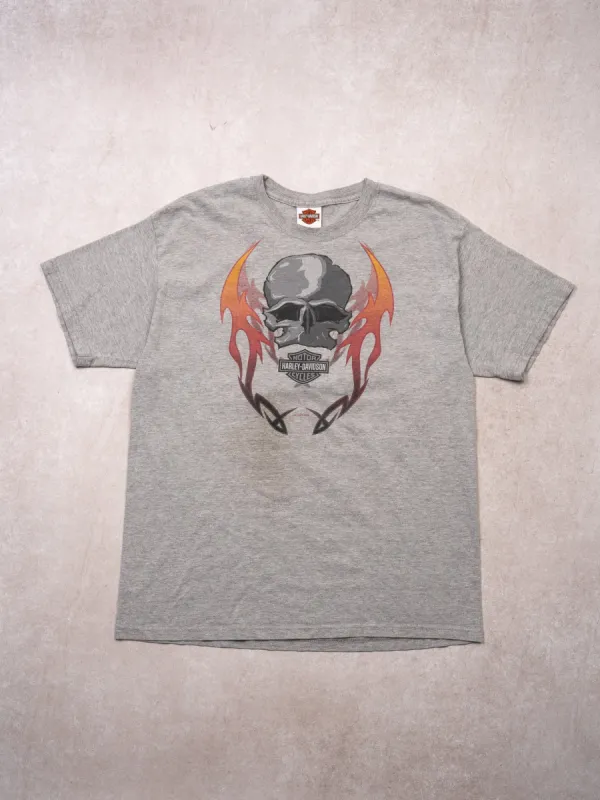 Vintage '05 Grey Harley Davidson Skull Paraskala Ohio Tee (M) sold by Rebalance Vintage
