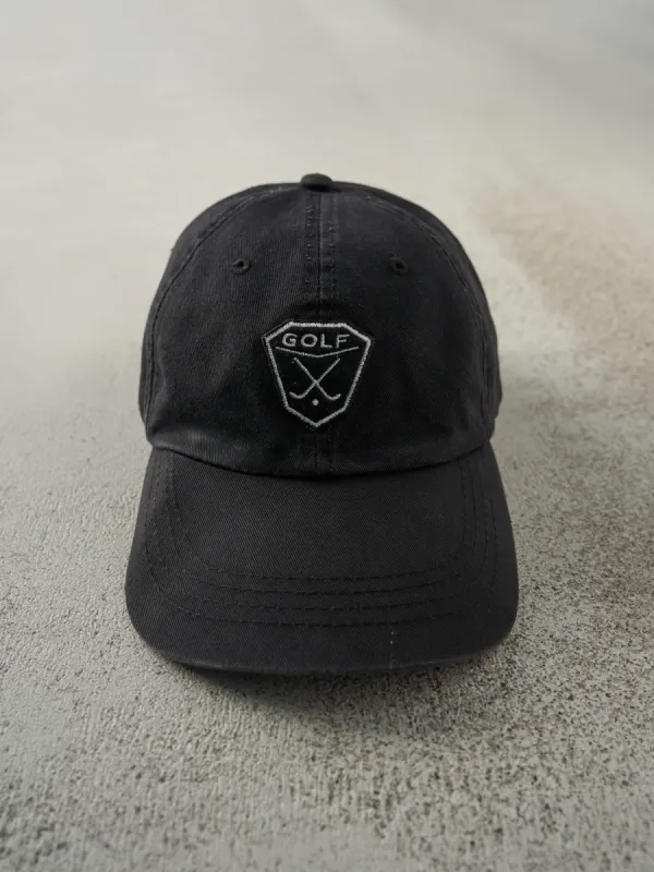 Vintage Y2K Black Nike Golf Embroidered Strap Back Hat sold by Rebalance Vintage