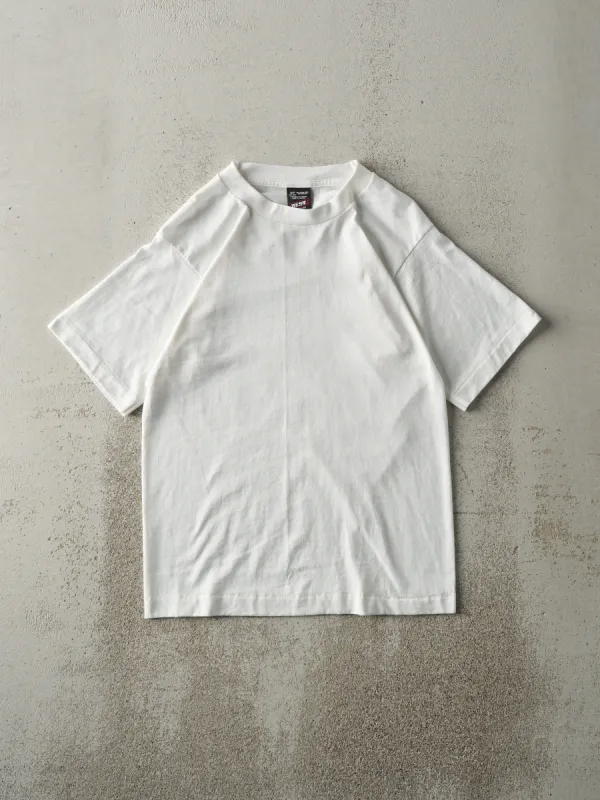Vintage 90s White Blank Single Stitch Tee (XS/S) sold by Rebalance Vintage