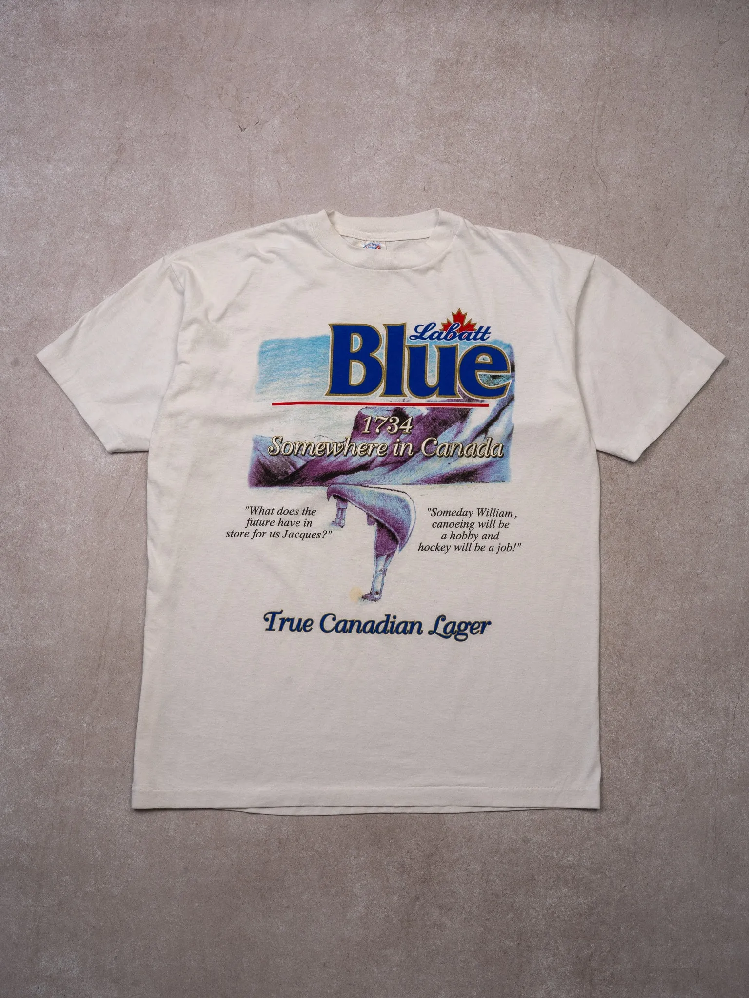 Vintage 90s Labatt Blue True Canadian Lager Tee (L) sold by Rebalance Vintage