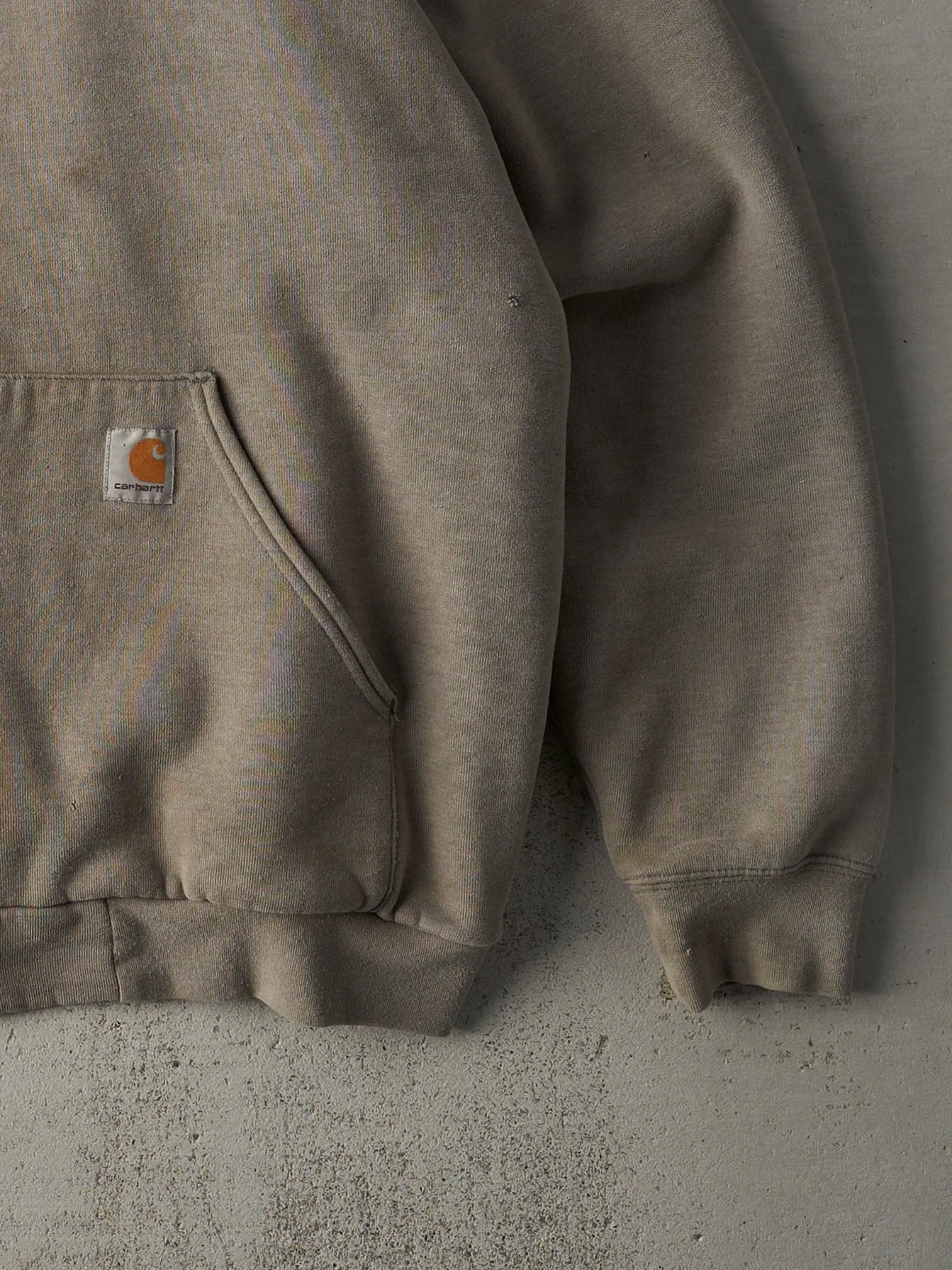 Vintage 90s Slate Grey Carhartt Sherpa Lined Zip Up Hoodie (XL) sold by Rebalance Vintage product image thumbnail 3