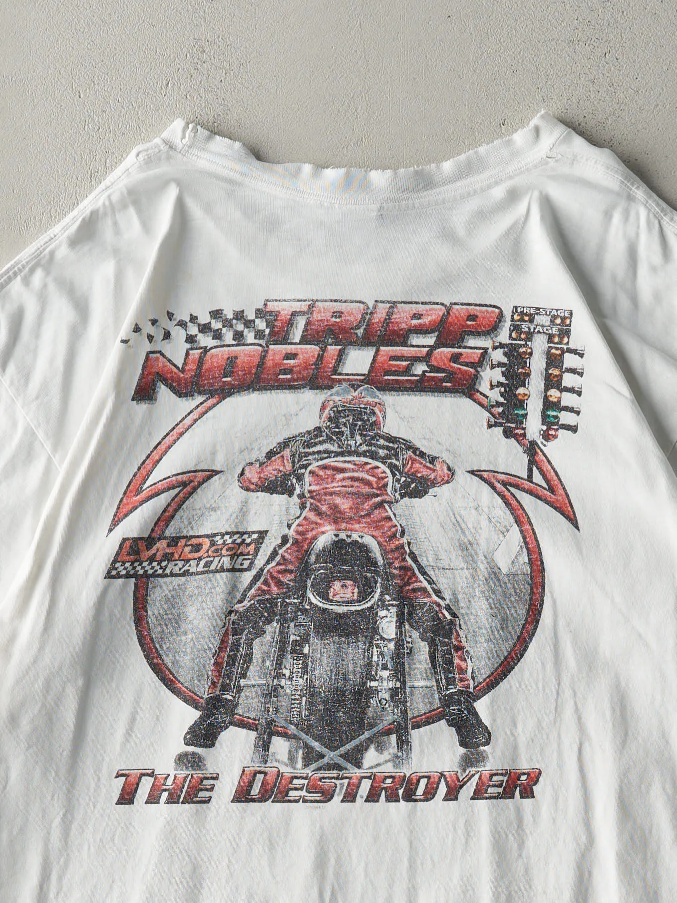 Vintage 06' White Las Vegas Harley Davidson Racing Tee (XL/XXL) sold by Rebalance Vintage product image thumbnail 4