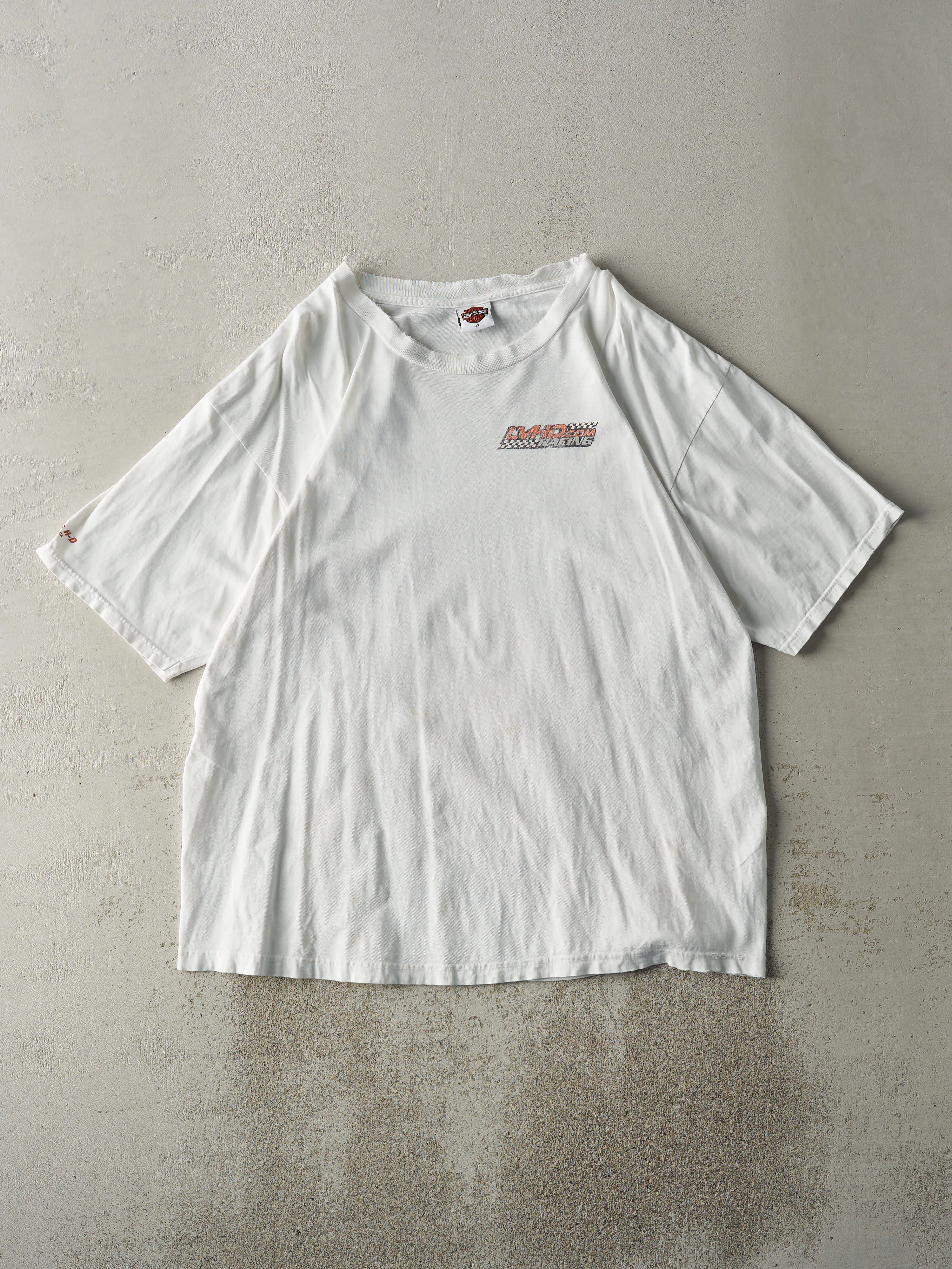 Vintage 06' White Las Vegas Harley Davidson Racing Tee (XL/XXL) sold by Rebalance Vintage product image thumbnail 2