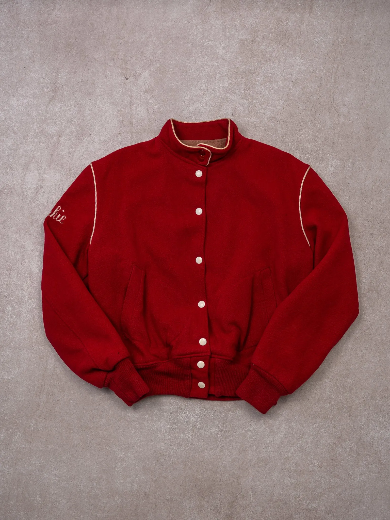Vintage 70s Red Spartans Button Jacket (S) sold by Rebalance Vintage