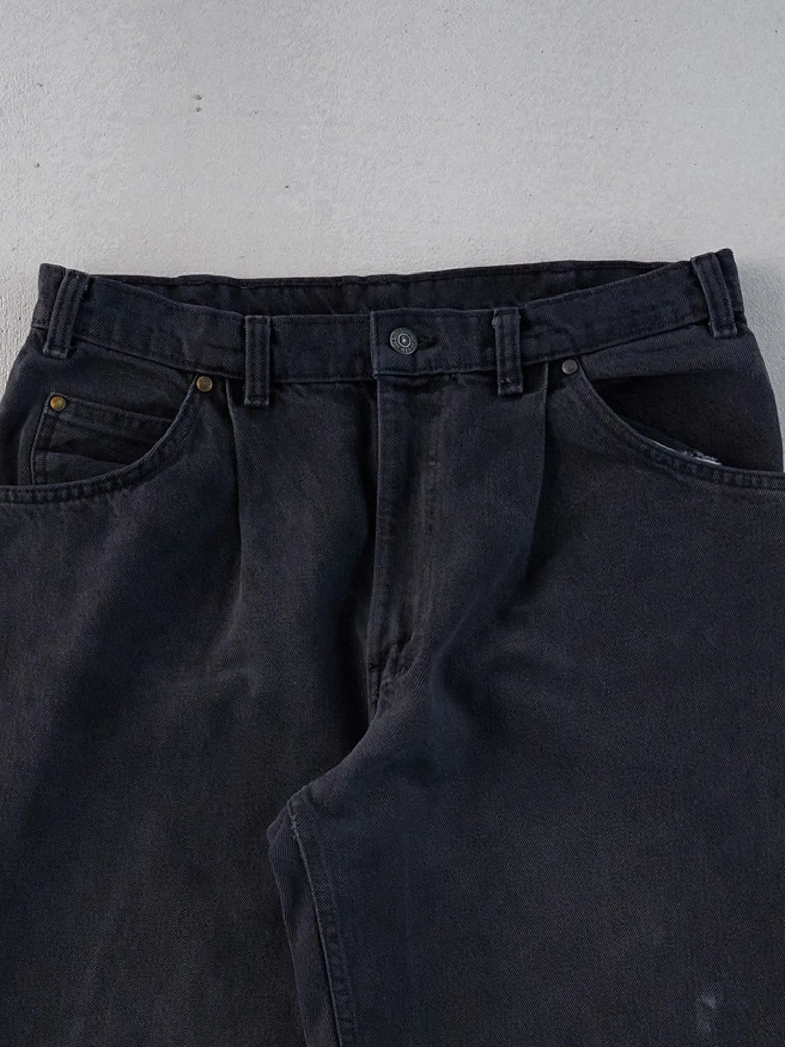 Vintage 70s Washed Black Levi's 566 Denim Jeans (33x32) sold by Rebalance Vintage product image thumbnail 4