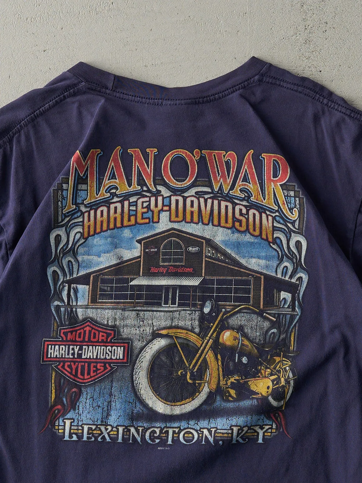 Vintage 11' Navy Blue Lexington KY Harley Davidson Pocket Tee (M) sold by Rebalance Vintage product image thumbnail 4