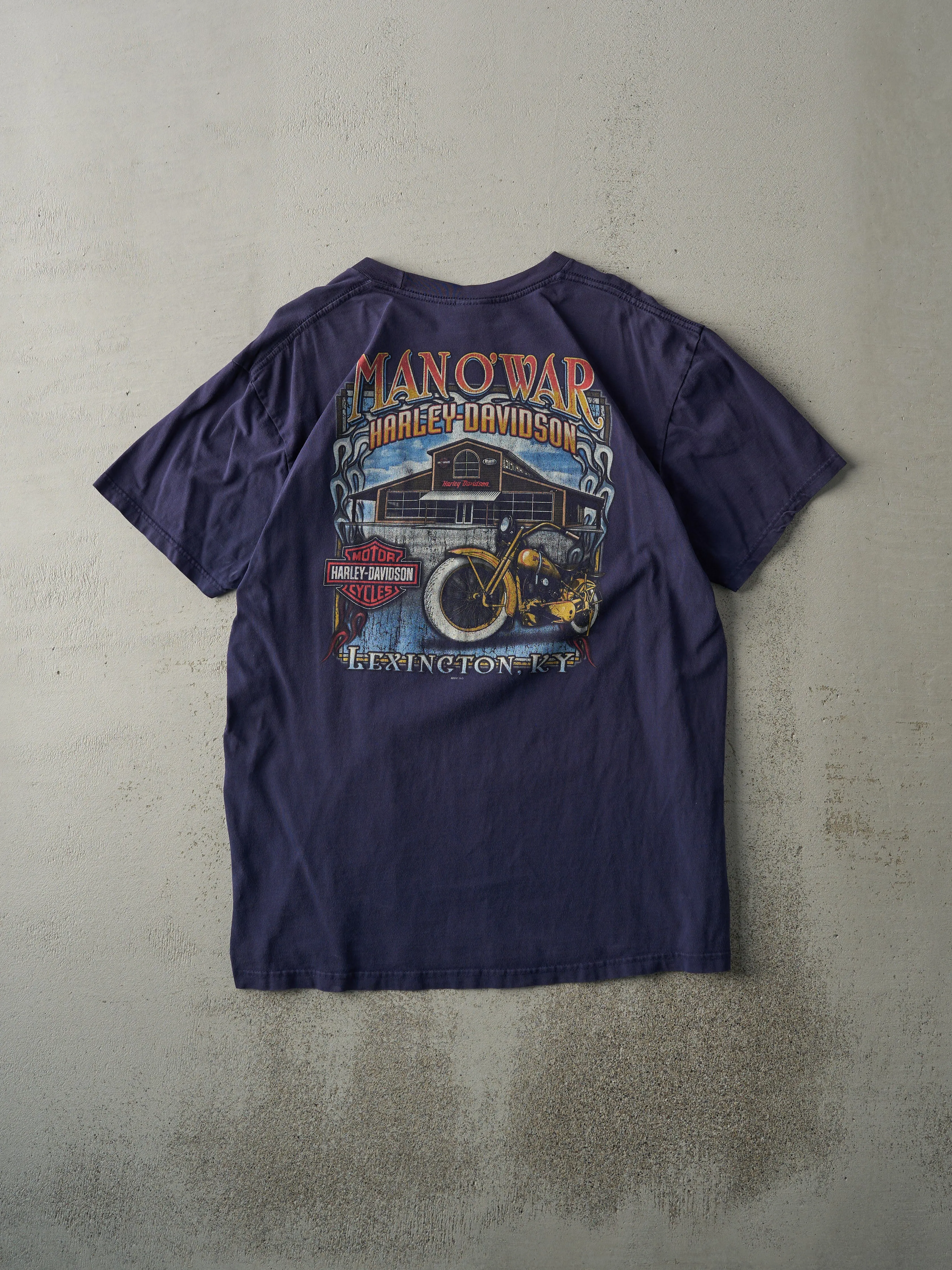 Vintage 11' Navy Blue Lexington KY Harley Davidson Pocket Tee (M) sold by Rebalance Vintage