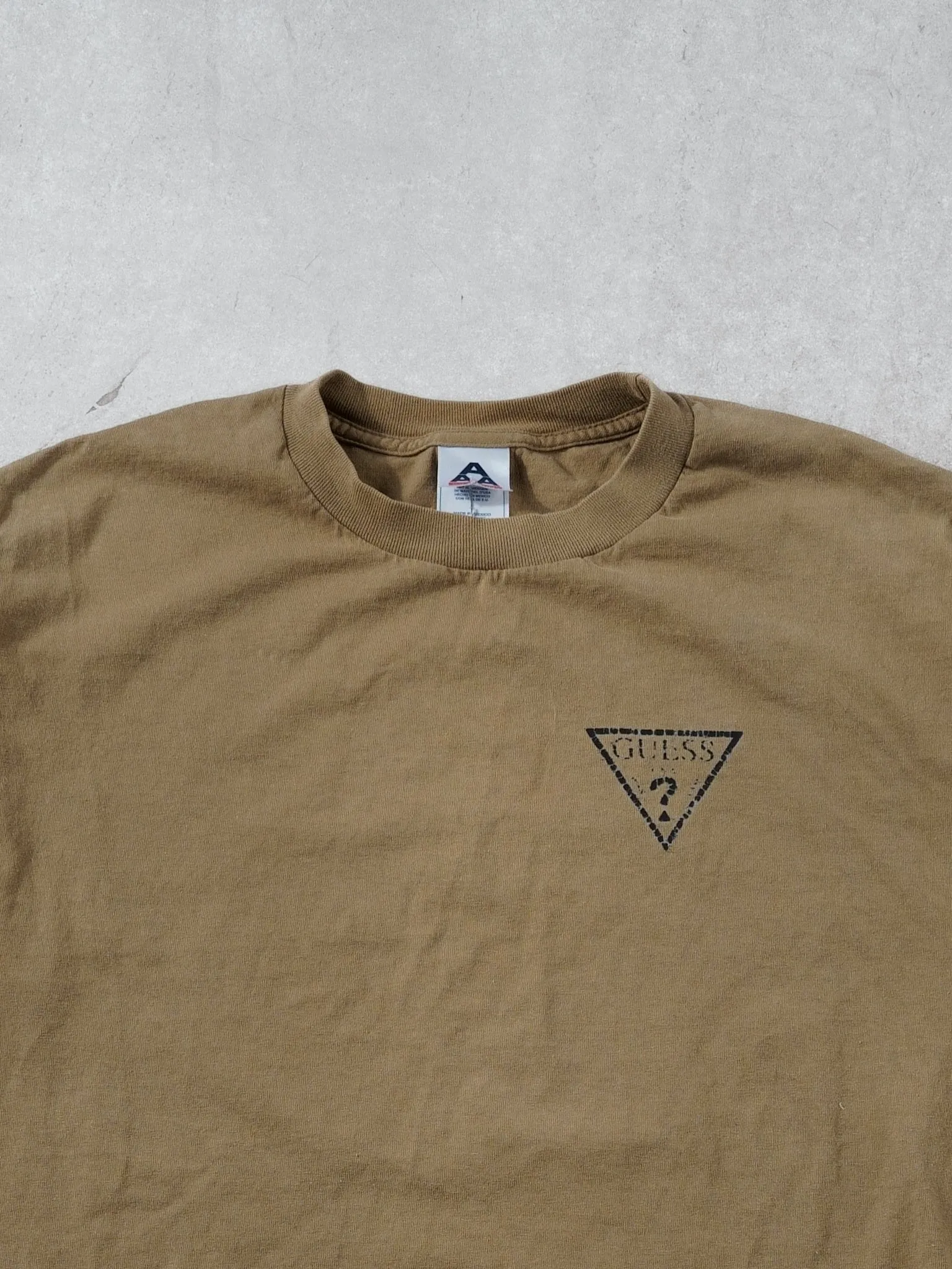 Vintage Y2k Brown Guess Bootleg Tee (S/M) sold by Rebalance Vintage product image thumbnail 2