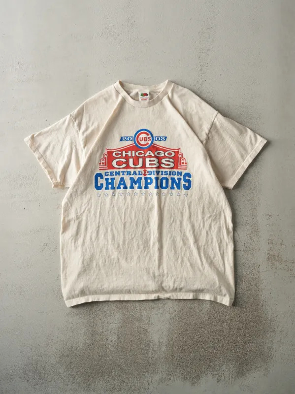 Vintage 03' Beige Chicago Cubs Central Division Champions Tee (M/L) sold by Rebalance Vintage