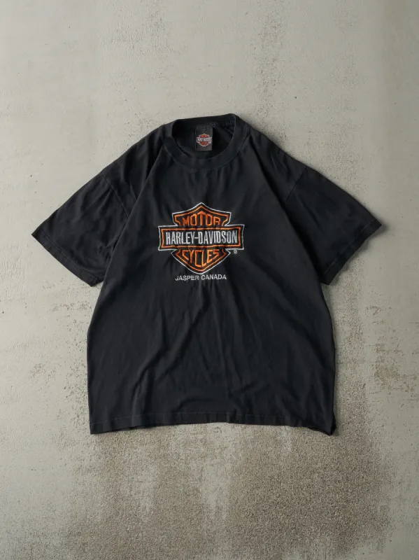 Vintage Y2K Black Jasper Canada Harley Davidson Embroidered Tee (M) sold by Rebalance Vintage