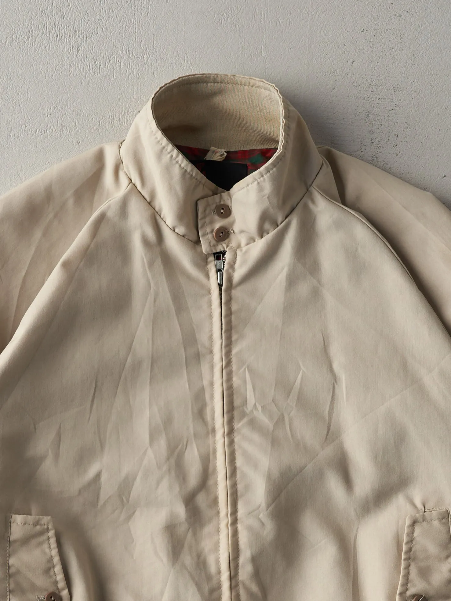 Vintage 70s Beige American Jac Flannel Lined Harrington Jacket (L) sold by Rebalance Vintage product image thumbnail 3