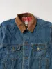 Vintage 90s Blue Denim Marlboro Denim Collared Jacket (L) sold by Rebalance Vintage