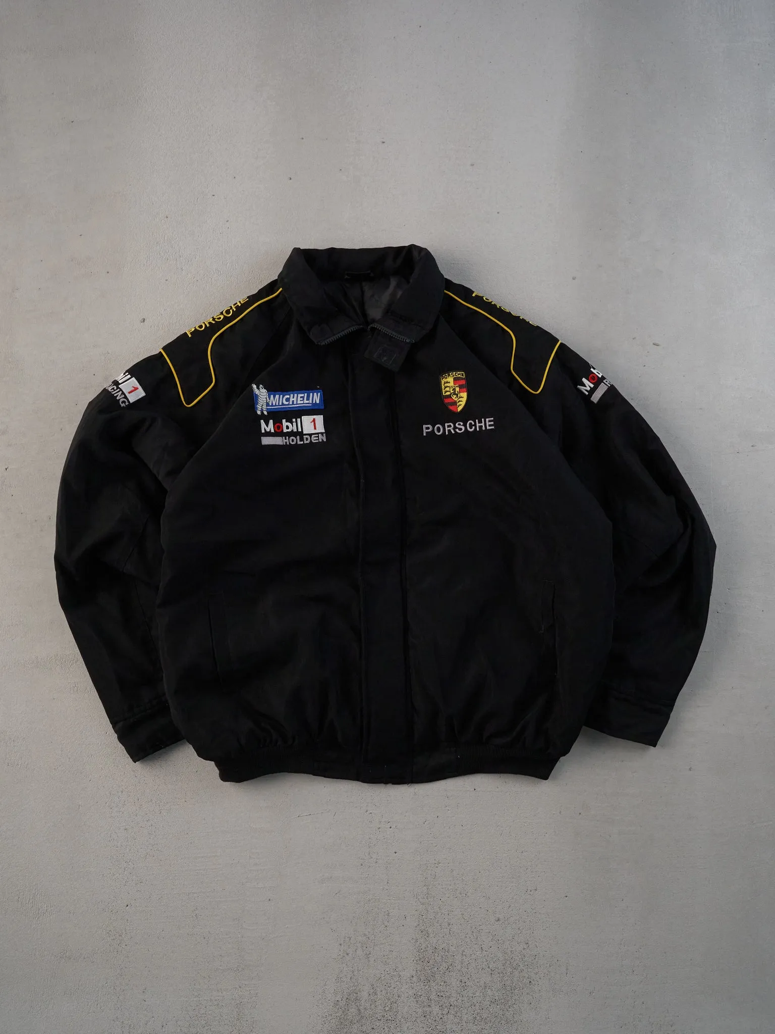 Vintage Black Porsche Racing Jacket (L) sold by Rebalance Vintage