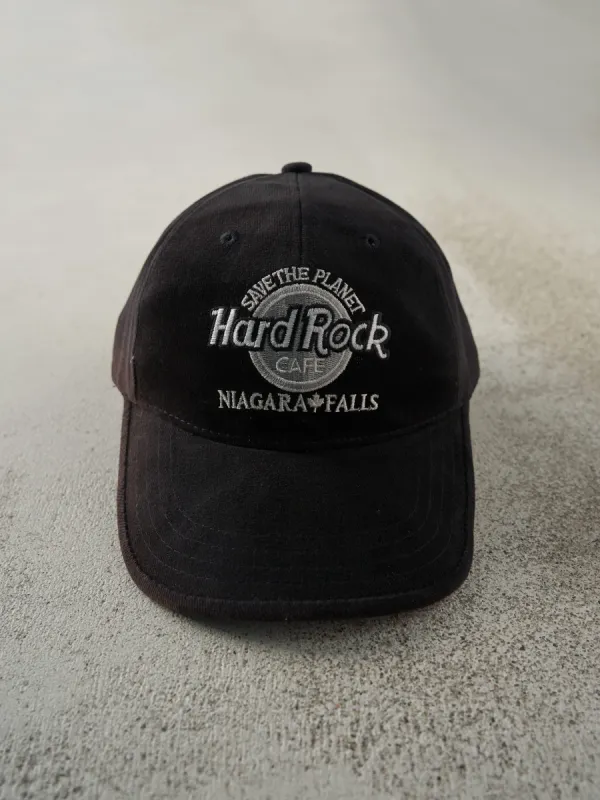 Vintage Y2K Black Embroidered Niagara Falls Hard Rock Cafe Strap Back Hat sold by Rebalance Vintage