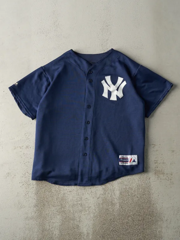 Vintage 90s Navy Blue New York Yankees Boxy Majestic Jersey (L) sold by Rebalance Vintage