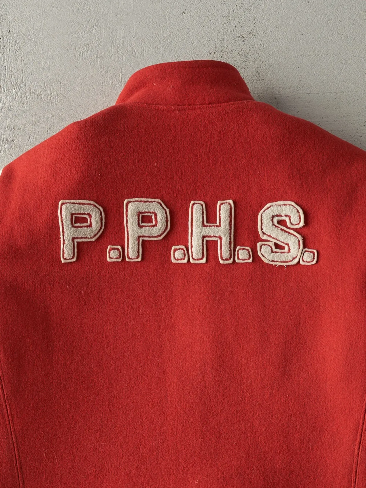 Vintage 90s Red & White Port Perry Varsity Jacket (S) sold by Rebalance Vintage product image thumbnail 4
