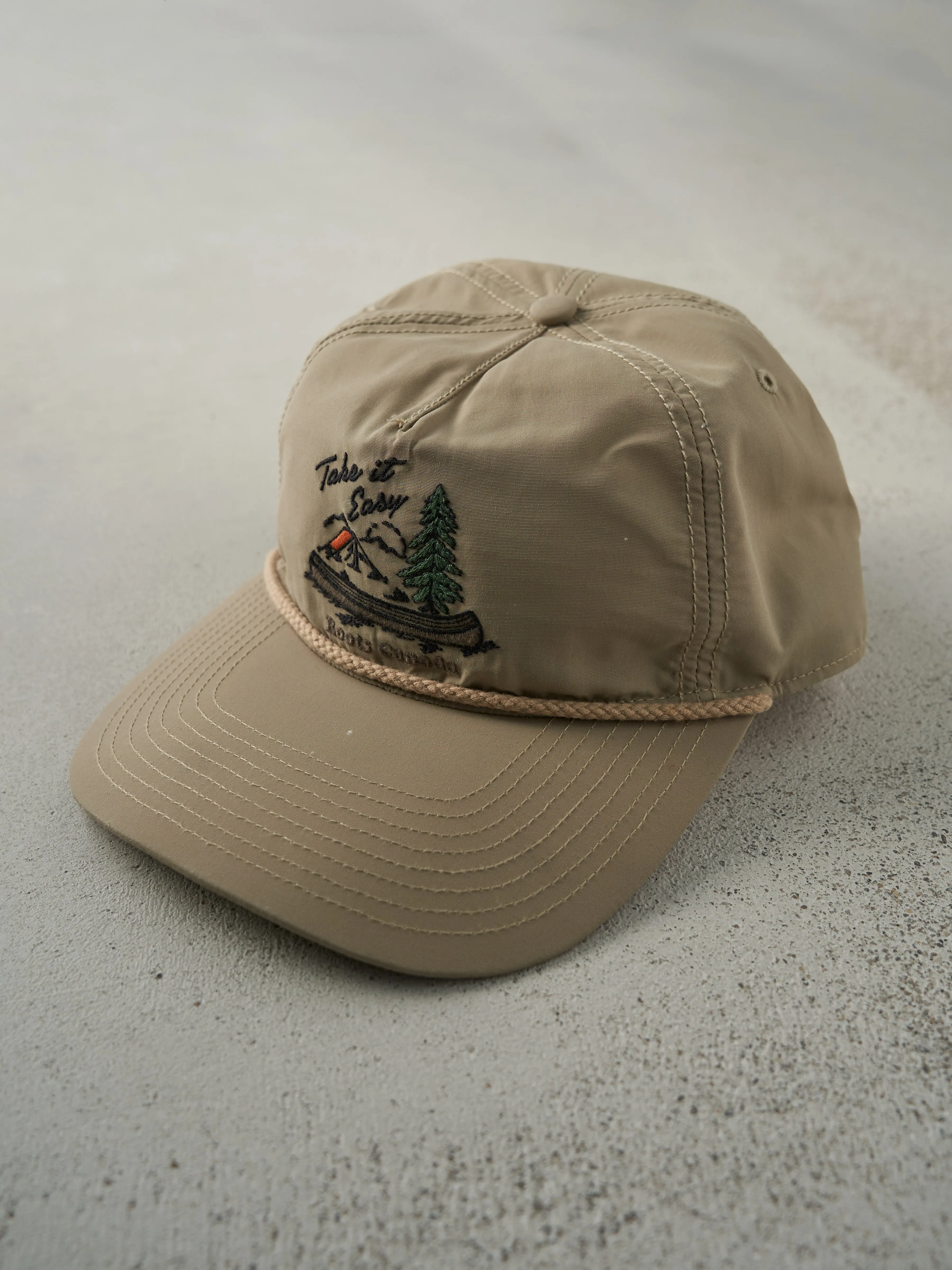 Vintage Y2K Beige Embroidered Roots Nylon Snapback Hat sold by Rebalance Vintage product image thumbnail 2