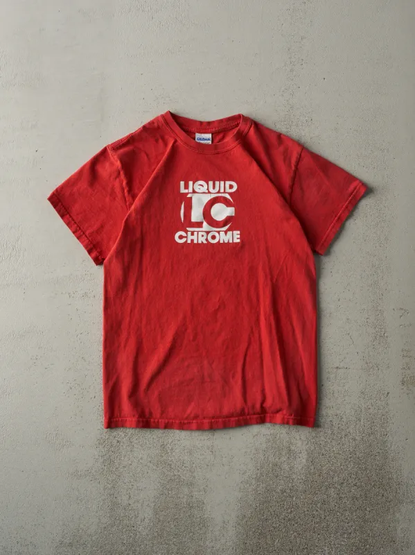 Vintage Y2K Red Liquid Chrome Logo Tee (XS) sold by Rebalance Vintage