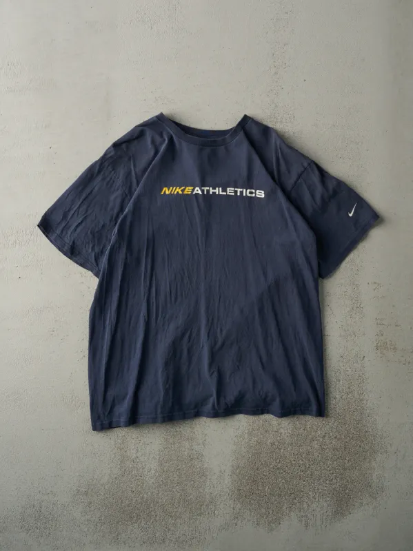 Vintage Y2K Navy Blue Nike Athletics Tee (M) sold by Rebalance Vintage