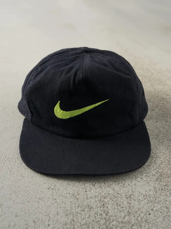 Vintage 90s Black & Green Embroidered Nike Zip Back Hat sold by Rebalance Vintage