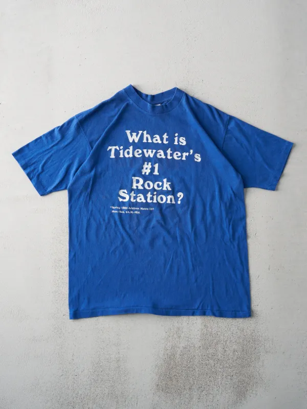 Vintage 83' Royal Blue FM99 Rock Station Single Stitch Tee (M) sold by Rebalance Vintage