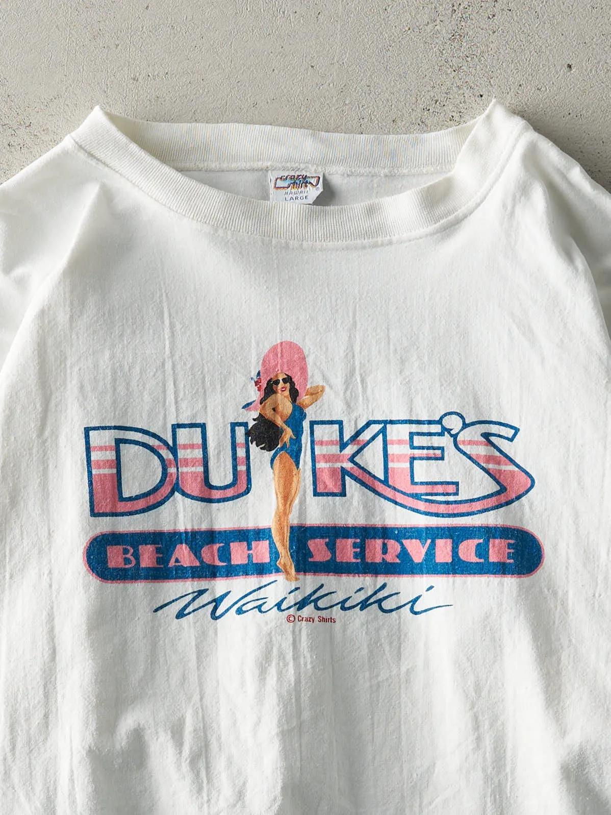 Vintage 90s White Dukes Beach Service Long Sleeve (L) sold by Rebalance Vintage product image thumbnail 2