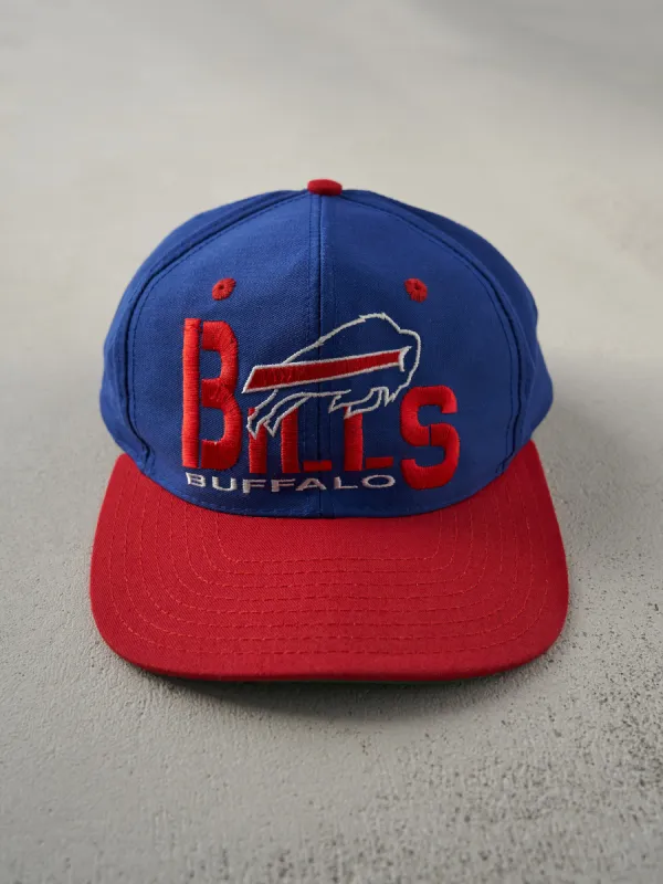 Vintage 90s Blue Buffalo Bills Embroidered Snap Back Hat sold by Rebalance Vintage