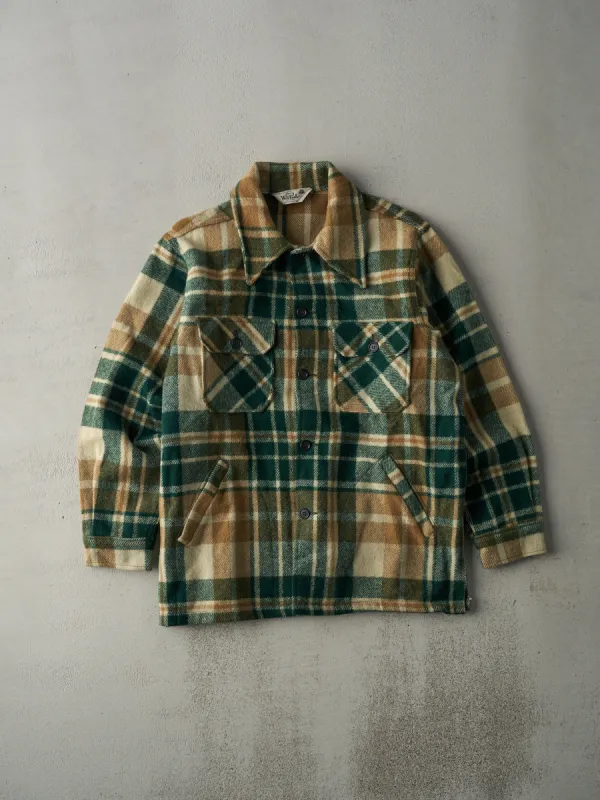 Vintage 70s Brown and Green Woolrich Flannel Jacket (M) sold by Rebalance Vintage