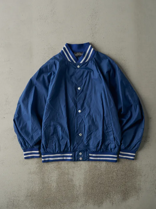 Vintage 70s Blue Blank Nylon Bomber Jacket (M) sold by Rebalance Vintage