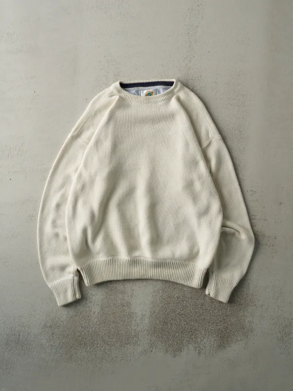 Vintage 90s Beige Simple Knit Pullover (L) sold by Rebalance Vintage