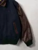 Vintage 90s Blue and Brown Leather Hard Rock Cafe Myrtle Beach Collared Varsity Jacket (XL/XXL) sold by Rebalance Vintage