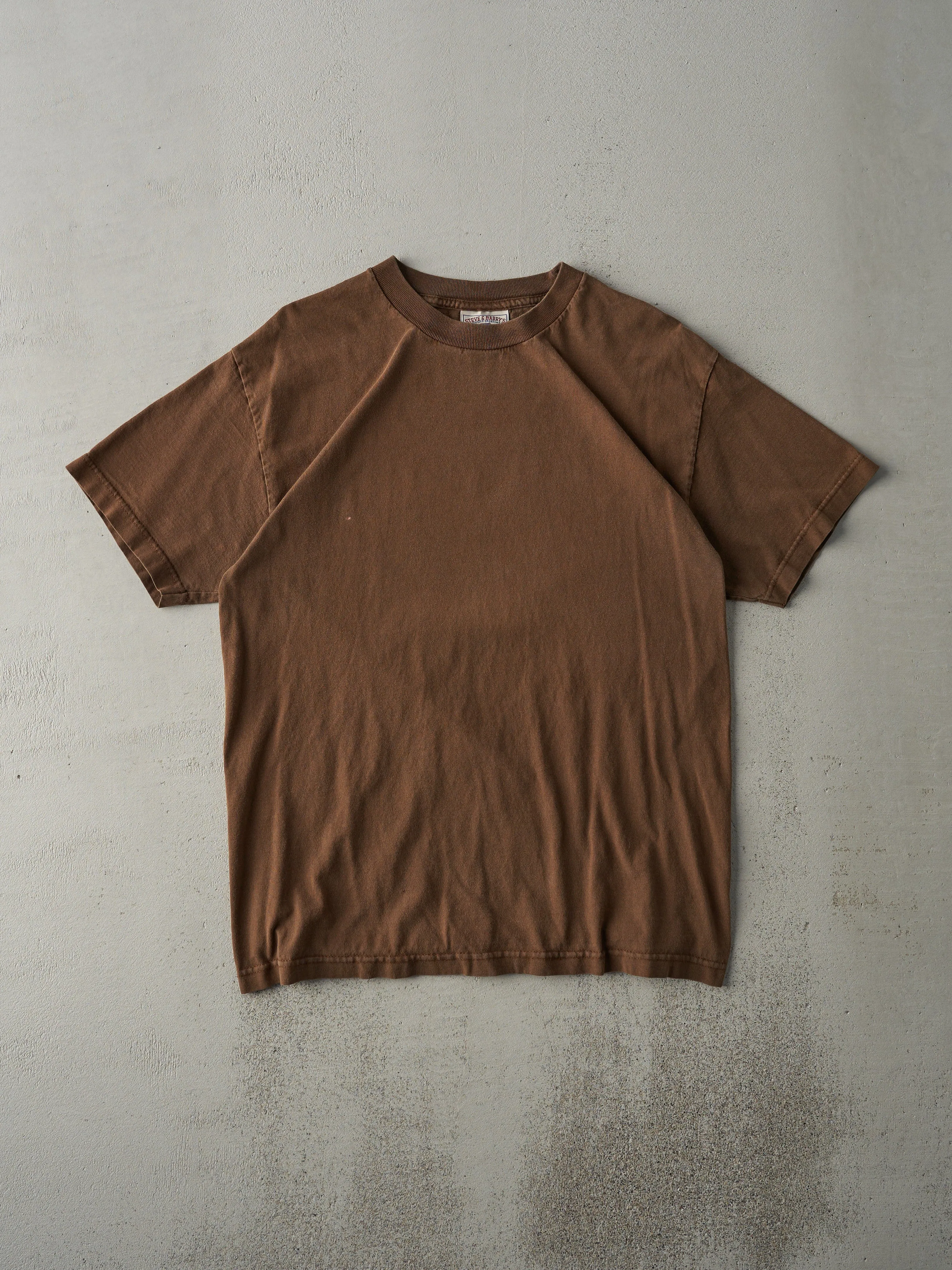 Vintage 90s Chocolate Brown Blank Tee (M) sold by Rebalance Vintage