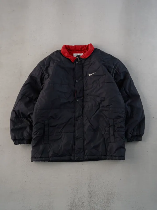 Vintage Y2k Black and Red Nike Puffer Jacket (L) sold by Rebalance Vintage