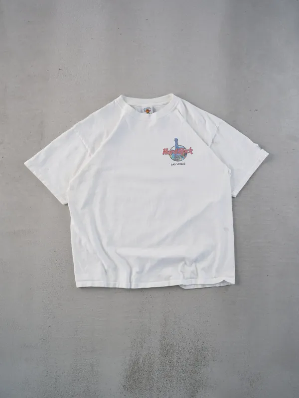 Vintage Y2k White Hardrock Cafe Las Vegas Graphic Tee (M) sold by Rebalance Vintage