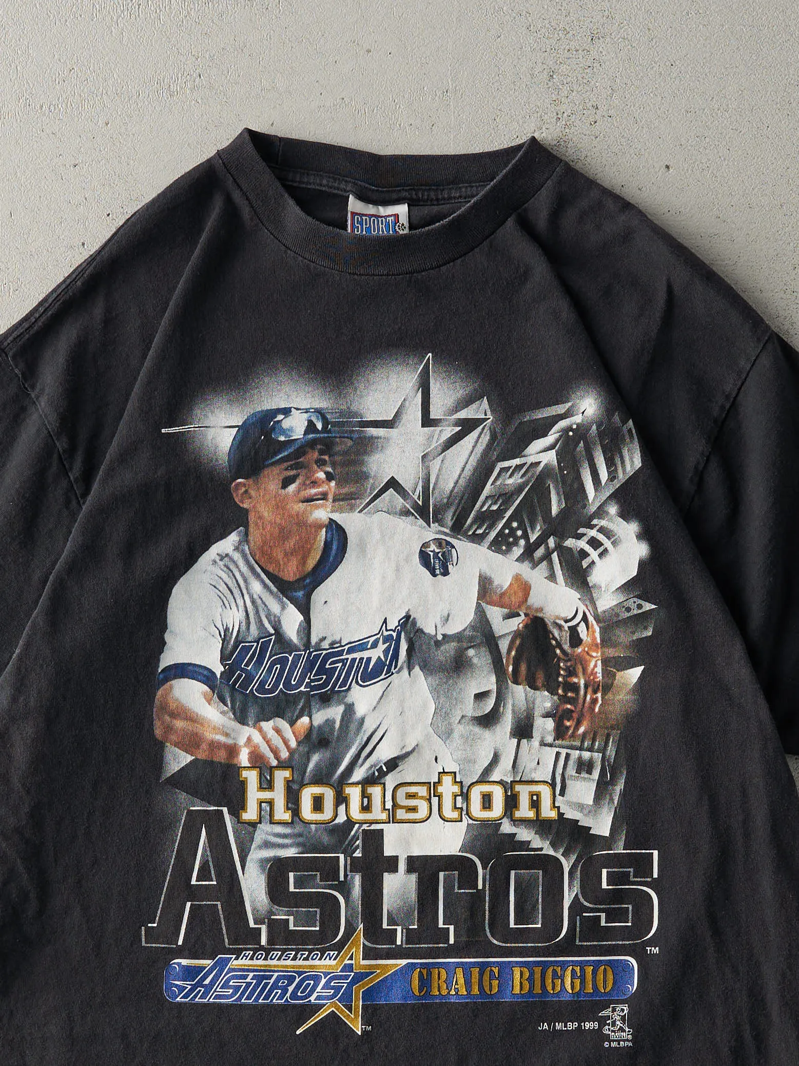 Vintage 99' Black Houston Astros Craig Biggio Tee (L) sold by Rebalance Vintage product image thumbnail 2