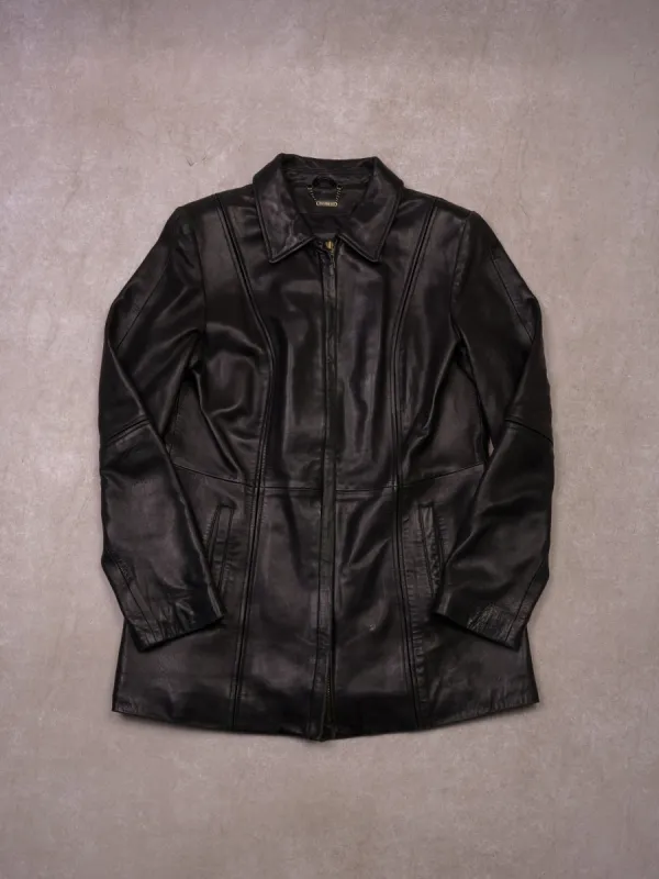 Vintage 90s Black Danier Leather Longcoat (S) sold by Rebalance Vintage