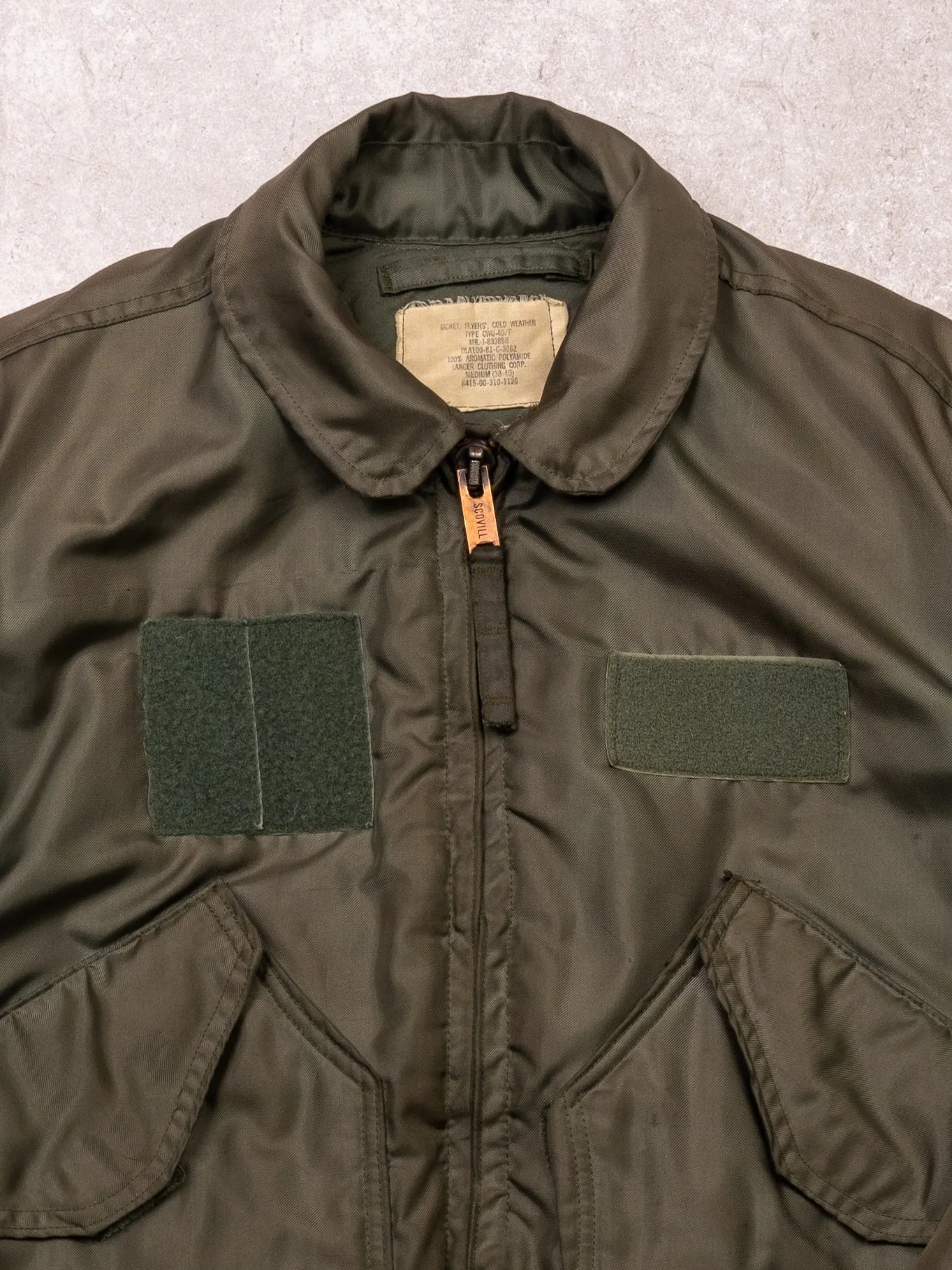 Vintage 80s Army Green CWU-45 Flight Bomber Jacket 2.0 (M) sold by Rebalance Vintage product image thumbnail 2