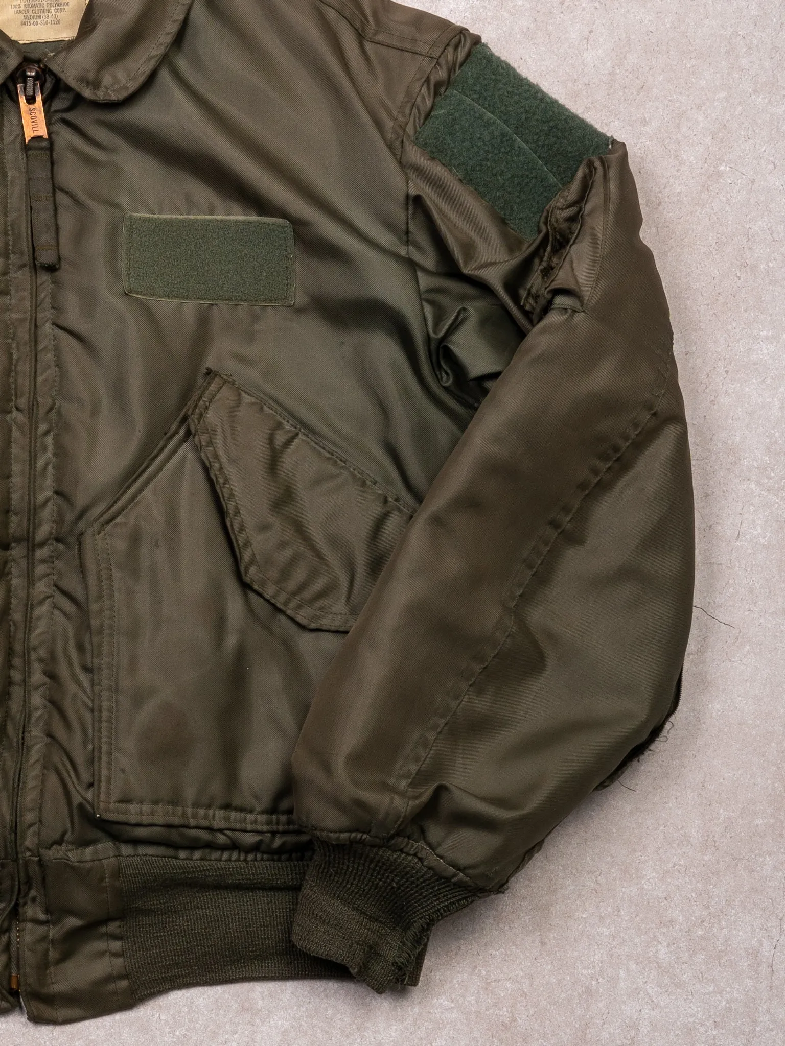 Vintage 80s Army Green CWU-45 Flight Bomber Jacket 2.0 (M) sold by Rebalance Vintage product image thumbnail 3