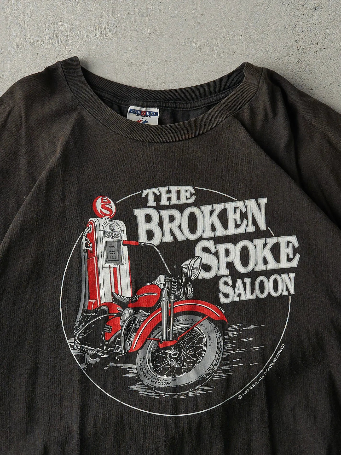 Vintage 00' Sun Faded Black The Broken Spoke Saloon Bike Rally Tee (XXL) sold by Rebalance Vintage product image thumbnail 3