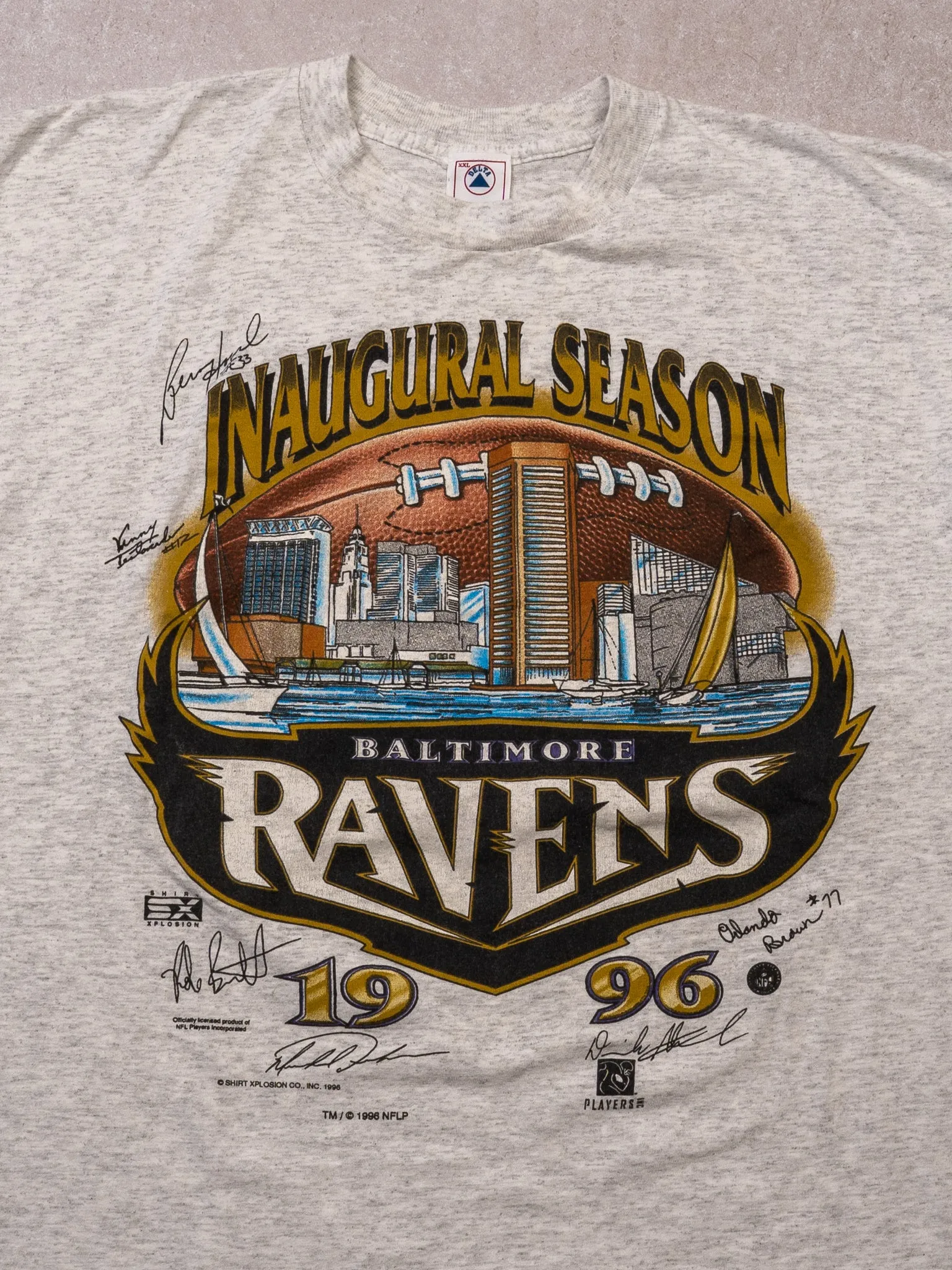 Vintage '96 Baltimore Ravens Inaugural Season Signature Tee (XL) sold by Rebalance Vintage product image thumbnail 2