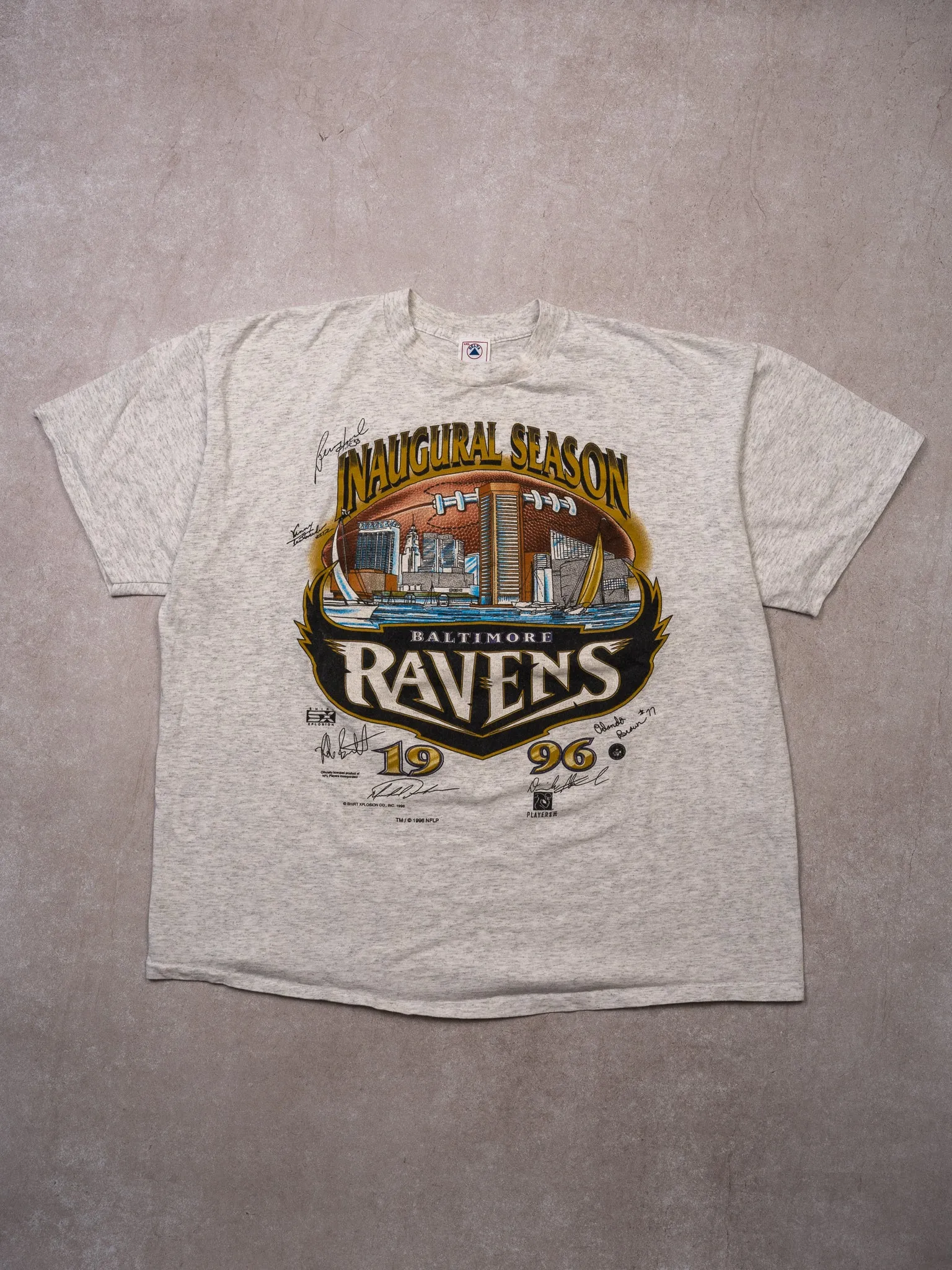 Vintage '96 Baltimore Ravens Inaugural Season Signature Tee (XL) sold by Rebalance Vintage